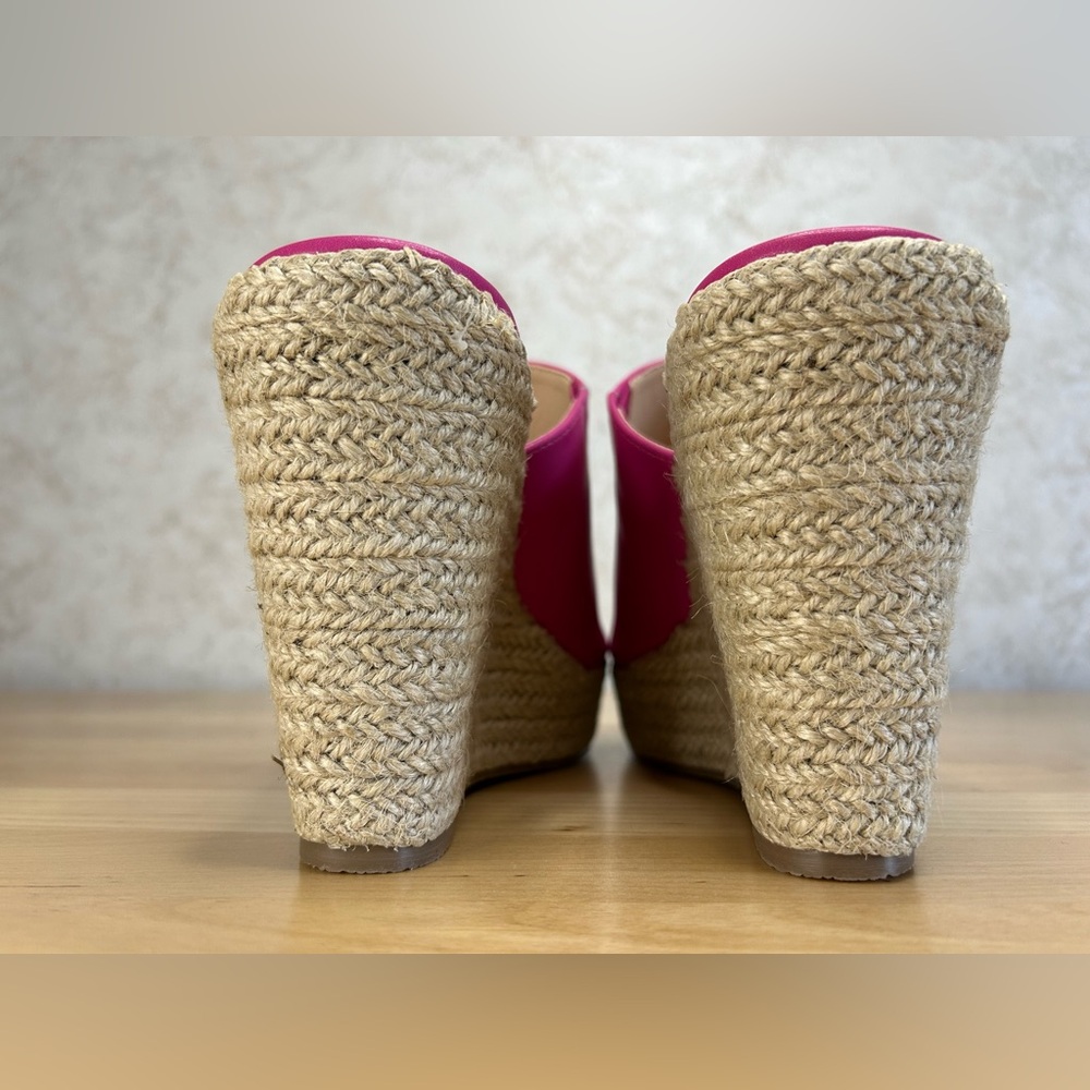 Perphy Espadrille Wedge Slides Hot Pink Platform Sandals Size 7.5 NWT - Picture 5 of 8